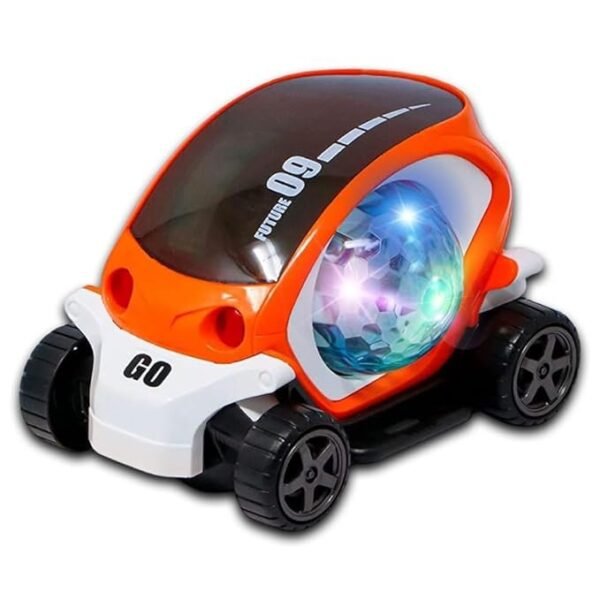 SKYLINE Battery Operated Stunt Car Toy with Music & 4D Vibrant Light Effects | 360° Rotating Bump & Go Action Car Toy - Image 7