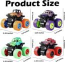Pack of 2 Monster Trucks for Boys 3-7 Years Old, Friction Powered Car Toys, Durable High-Density Alloy and Non-Toxic Plastic