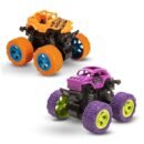 Pack of 2 Monster Trucks for Boys 3-7 Years Old, Friction Powered Car Toys, Durable High-Density Alloy and Non-Toxic Plastic