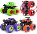 Pack of 2 Monster Trucks for Boys 3-7 Years Old, Friction Powered Car Toys, Durable High-Density Alloy and Non-Toxic Plastic