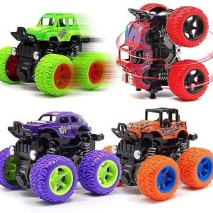 Pack of 2 Monster Trucks for Boys 3-7 Years Old, Friction Powered Car Toys, Durable High-Density Alloy and Non-Toxic Plastic