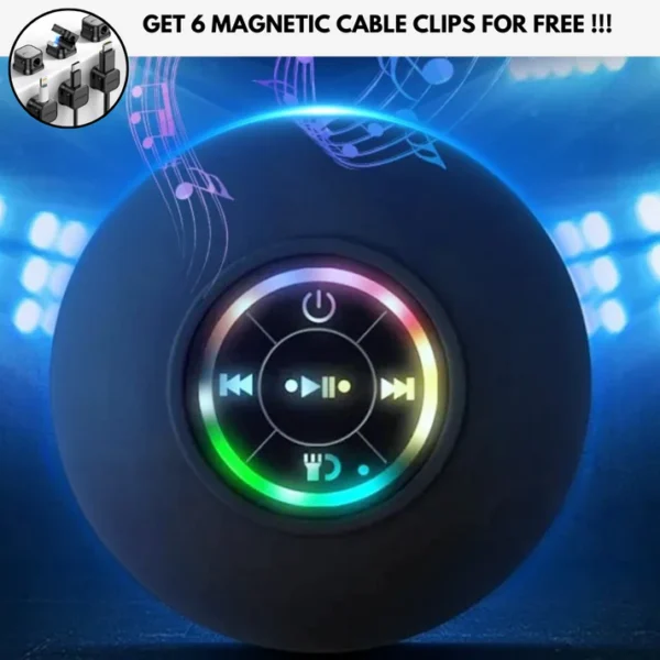 Bluetooth Waterproof Speaker (Get 6 Magnetic Cable Clips for free) - Image 8
