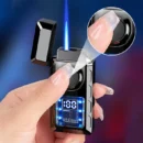 Multi-Functional Dual Flame Lighter with Colored Lights