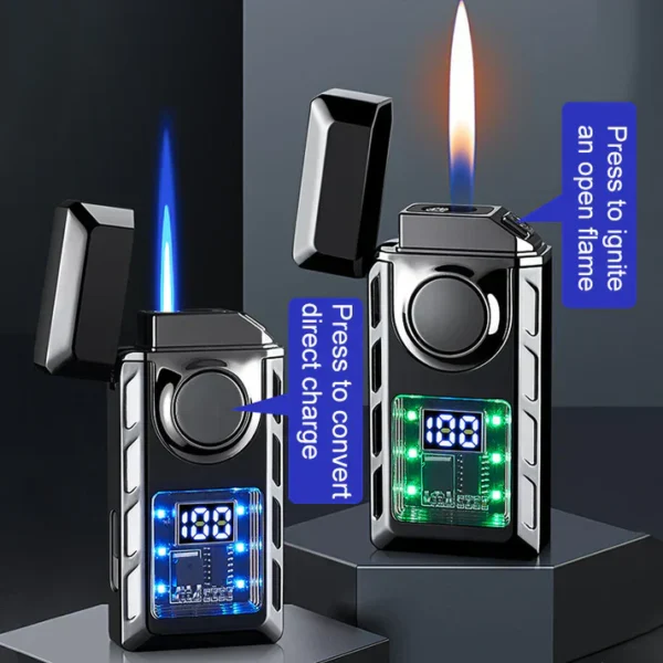 Multi-Functional Dual Flame Lighter with Colored Lights - Image 8