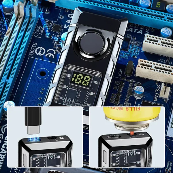 Multi-Functional Dual Flame Lighter with Colored Lights - Image 4