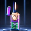 Multi-Functional Dual Flame Lighter with Colored Lights