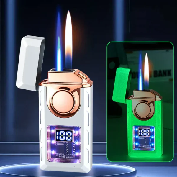 Multi-Functional Dual Flame Lighter with Colored Lights - Image 5